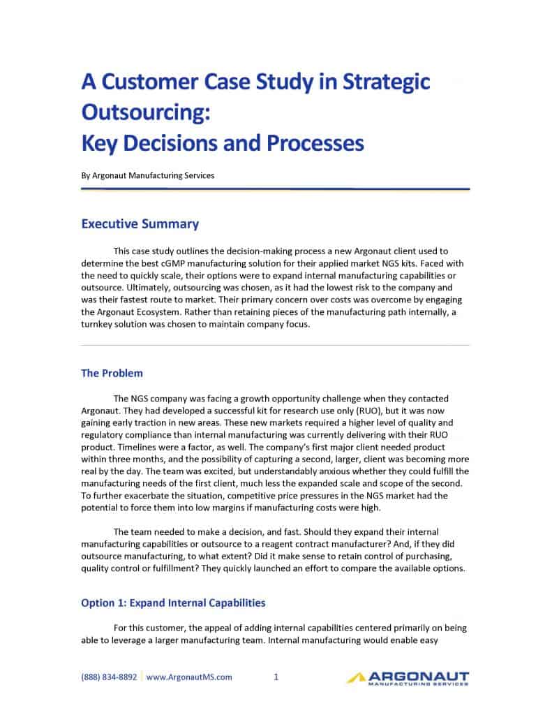 strategic outsourcing in biotech