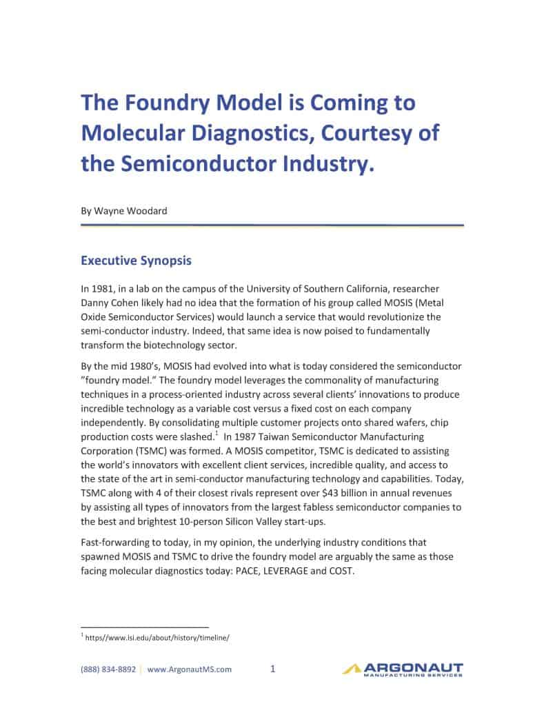 The Foundry Model is Coming to Molecular Diagnostics Industry