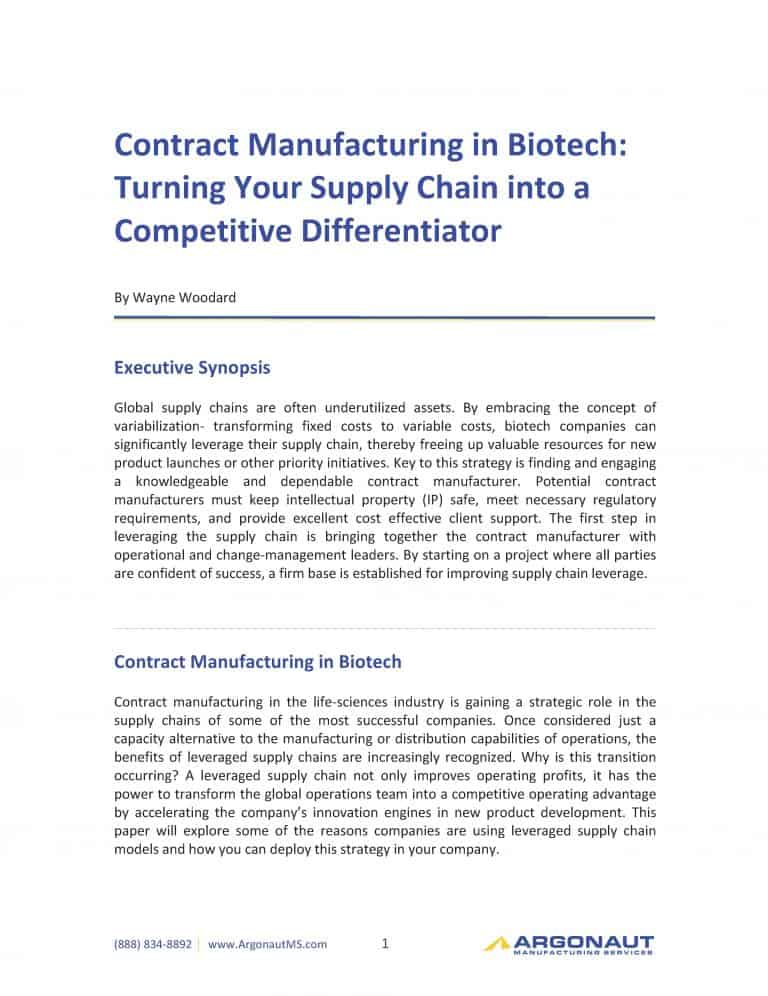 contract manufacturing in biotech
