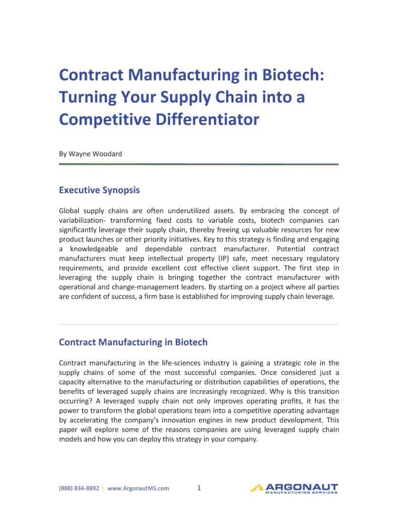 contract manufacturing in biotech