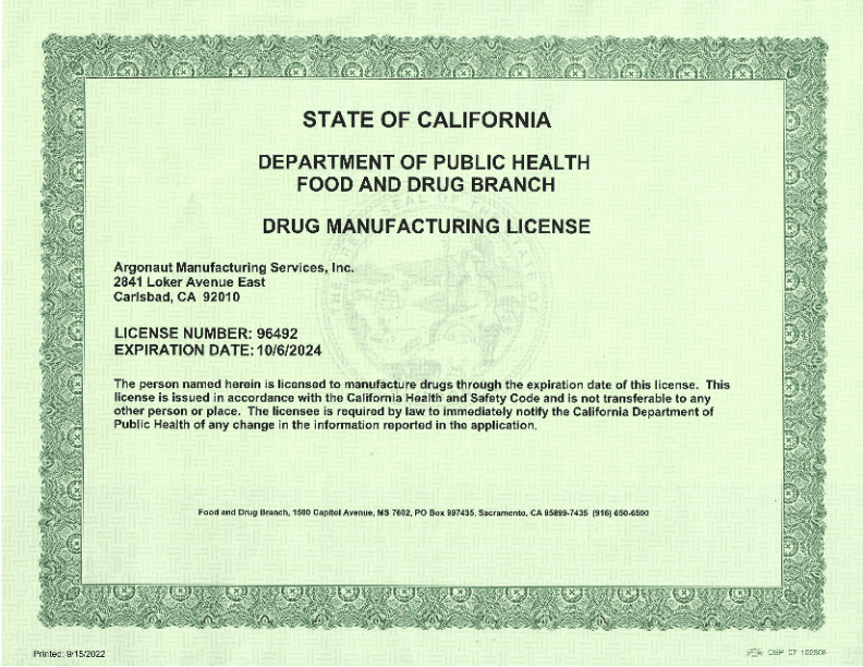 Quality Argonaut Manufacturing Services